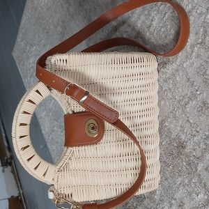 Rattan Wicker Adjustable Crossbody Purse